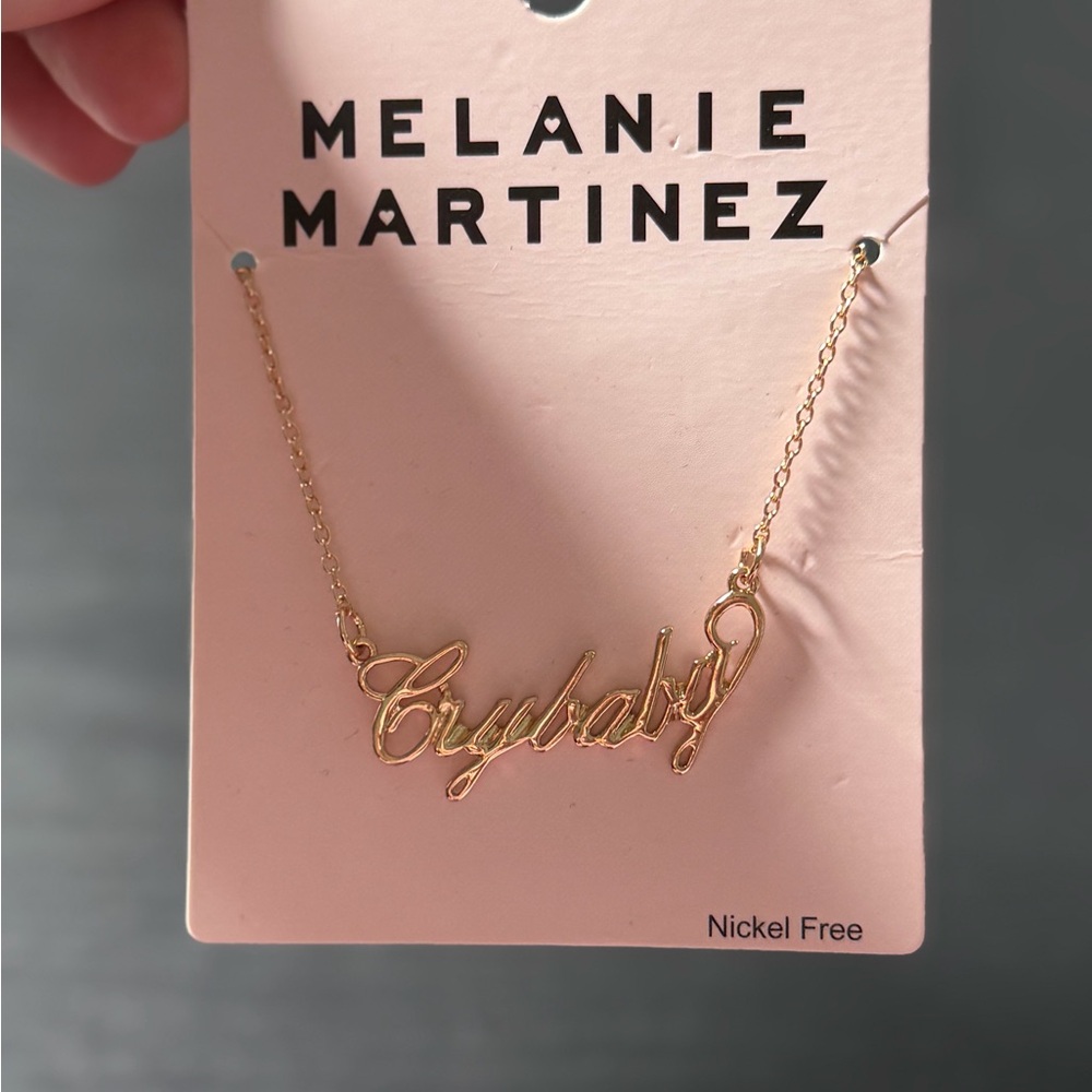 Melanie Martinez Gold 'Crybaby' Script Necklace